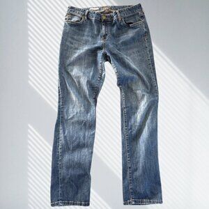 kut from the kloth womens jeans 14 blue denim katy boyfriend mid rise preowned